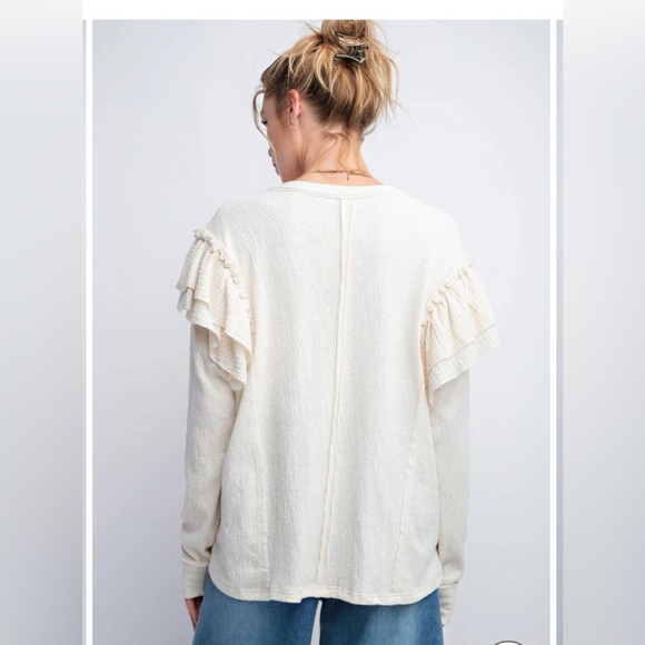 NWT Vici DOUBLE RUFFLE SLEEVES TOP XS - Picture 3 of 13